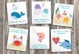 Valentine Card Ideas for Friends Ocean Friends Printable Cutout Valentines for Kids