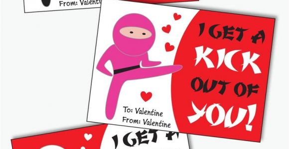 Valentine Card Ideas for School Ninja Valentines Cards for Kids Printable Karate Valentine