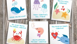 Valentine Card Ideas for toddlers Ocean Friends Printable Cutout Valentines for Kids