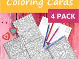 Valentine Card Kits for Sale Valentine 4 Pack Coloring Card Kit Envelope Instant