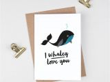 Valentine Card Not On the High Street I Whaley Love You Funny Animal Valentine Card