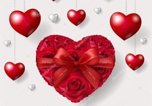 Valentine Card Roses are Red Valentine Day Greeting Card Templates Realistic Beautiful