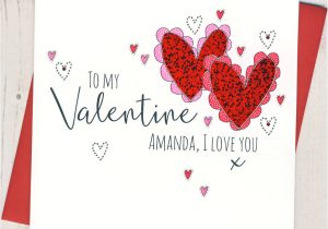 Valentine Card with Name Edit Personalised to My Valentine Card