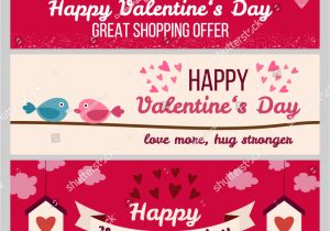 Valentine Card with Name Edit Set Od Modern Flat Valentines Day Stock Vector Royalty Free