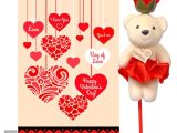 Valentine Day Card Messages for Boyfriend Day Of Love Valentine Day Greeting Card Red Rose with White Teddy Combo Valentine Love Gifts