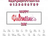 Valentine Day Card Name Edit Happy Valentines Day Font Vector Alphabet Hand Lettering