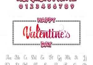 Valentine Day Card Name Edit Happy Valentines Day Font Vector Alphabet Hand Lettering