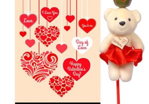 Valentine Messages for Boyfriend Card Day Of Love Valentine Day Greeting Card Red Rose with White Teddy Combo Valentine Love Gifts