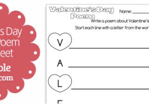 Valentine Poem Template Printable Valentines Day Acrostic Poem Printable Treats Com