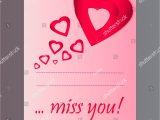 Valentine S Day Card Quotes for Her Greeting Card Valentines Day Words Miss Stock Vector