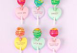 Valentine S Day Diy Card Holder Printable Conversation Heart Lollipop Holders with Images
