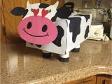 Valentine Tissue Box Card Holder Cow Valentine S Day Box for Kids toilet Paper Rolls as Legs