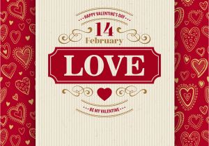 Valentine Wish Card with Name Valentines Day Typography Greeting Card Over