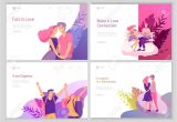 Valentines Card Just Started Dating Landing Page Template with Happy Lover Relationship Scenes