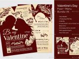 Valentines Card Ready to Print Valentines Day Flyer Menu Bundle V6 Professional