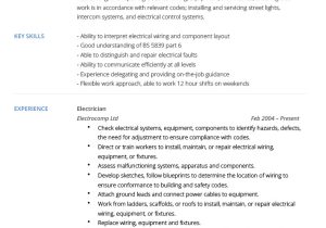 Valve Technician Resume In Word format Electrician Cv Example and Template Cv Technician