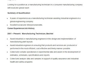 Valve Technician Resume In Word format Manufacturing Resume Template 26 Free Samples Examples