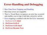 Vb On Error Resume Next Error Handling and Debugging In Vb