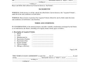 Vehicle Sale Contract Template 20 Purchase and Sale Agreement Templates Word Pdf