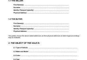 Vehicle Sale Contract Template 42 Printable Vehicle Purchase Agreement Templates ᐅ