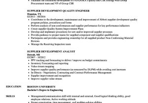 Vendor Development Engineer Resume Supplier Development Resume Samples Velvet Jobs