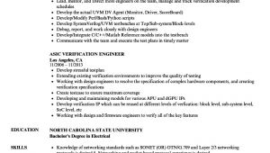Verification Engineer Resume asic Verification Engineer Resume Samples Velvet Jobs