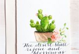 Verse for New Home Greeting Card original Card Cactus Watercolor Hand Lettered Card