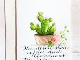 Verse for New Home Greeting Card original Card Cactus Watercolor Hand Lettered Card