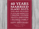 Verse for Ruby Wedding Anniversary Card 40th Anniversary Poems