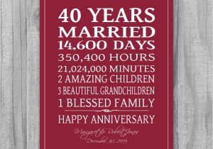 Verse for Ruby Wedding Anniversary Card 40th Anniversary Poems
