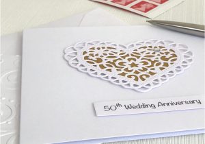 Verse for Ruby Wedding Anniversary Card 50th Wedding Anniversary Card with Paper Lace Heart Free