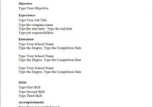 Very Basic Resume format Simple Sample Resume Templates Simple Resume Template