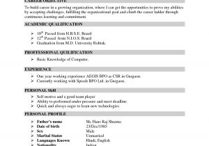 Very Basic Resume Template Simple Resume format In Doc with Simple Resume format Free