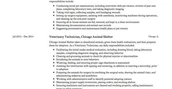 Vet Tech Resume Samples Guide Veterinary Technician Resume 12 Samples Pdf