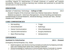 Vet Tech Student Resume Resume Examples Veterinary assistant assistant