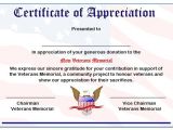 Veterans Appreciation Certificate Template 50 Professional Free Certificate Of Appreciation