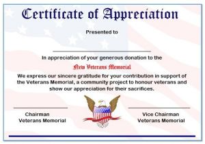 Veterans Appreciation Certificate Template 50 Professional Free Certificate Of Appreciation
