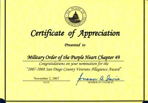 Veterans Appreciation Certificate Template 8 Best Images Of Veterans Certificate Of Appreciation