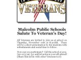 Veterans Day Email Template Malcolm Public Schools Salute to Veterans Day