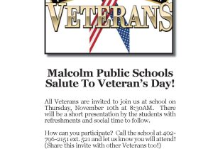 Veterans Day Email Template Malcolm Public Schools Salute to Veterans Day