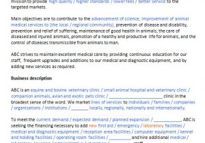 Veterinary Business Plan Template Write Your Veterinary Clinic Business Plan