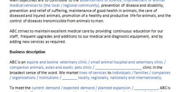 Veterinary Business Plan Template Write Your Veterinary Clinic Business Plan