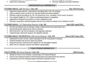 Veterinary Student Resume Veterinarian Resume Example Animal Hospital Pet Care