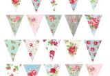 Vintage Bunting Template Printed Wafer Paper A4 Sheets Floral Buntings Baking and
