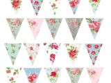 Vintage Bunting Template Printed Wafer Paper A4 Sheets Floral Buntings Baking and