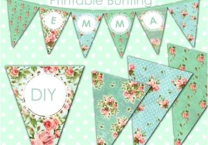 Vintage Bunting Template Vintage Happy Birthday Card Festive Banner as Bunting