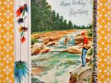 Vintage Happy Birthday Card Images Vintage Man Fly Fishing Heavily Glittered Masculine Birthday