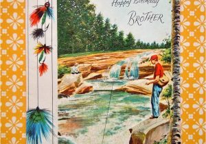 Vintage Happy Birthday Card Images Vintage Man Fly Fishing Heavily Glittered Masculine Birthday
