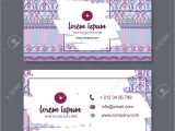 Visiting Card Background Eps File Free Download Business Card or Visiting Card Template with Boho Style Pattern