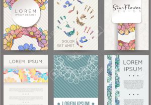 Visiting Card Background Eps File Free Download Set Of Vector Design Templates Brochures In Random Flower Style